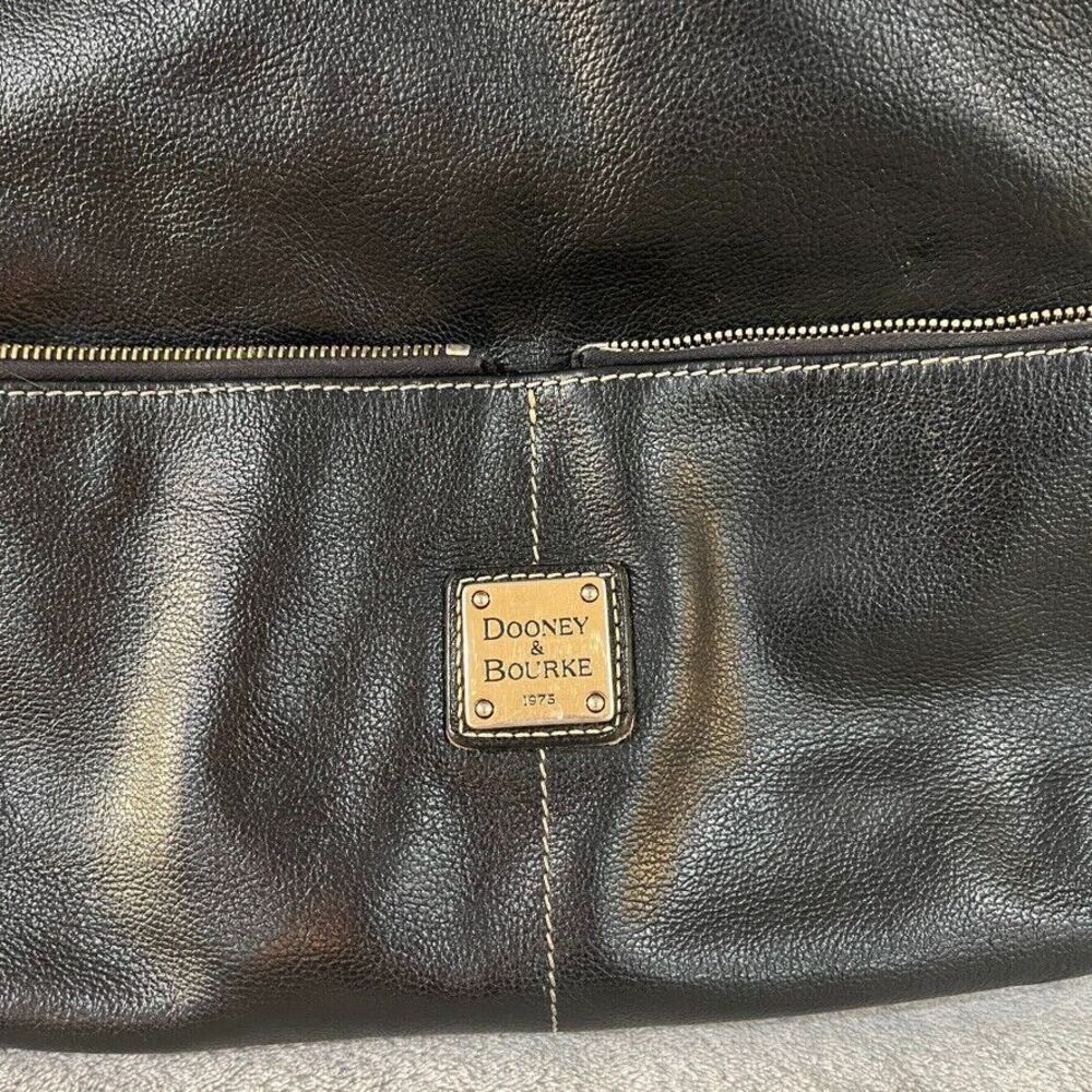 VTG Dooney & Bourke Womens Dillen Large Shoulder Hobo Bag Black Pebbled Leather - Picture 2 of 16